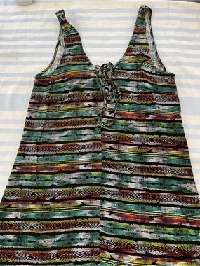 Brass Plum Striped Multi-Color Tie-Front Women’s Tank Dress